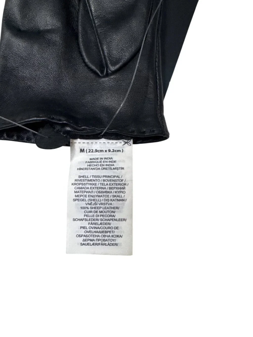NWT Lauren Ralph Lauren Leather Stitched Gloves Black Size Medium